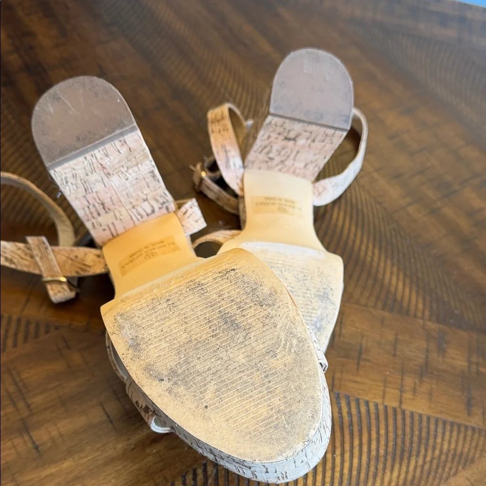 Lulu's Cork Platform Sandals in Tan - Picture 3 of 5